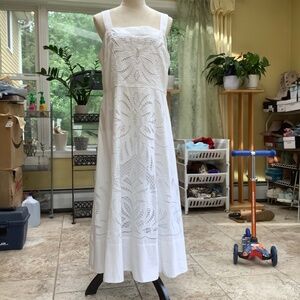 NWT Talbots White Cotton Eyelet Dress us size 12